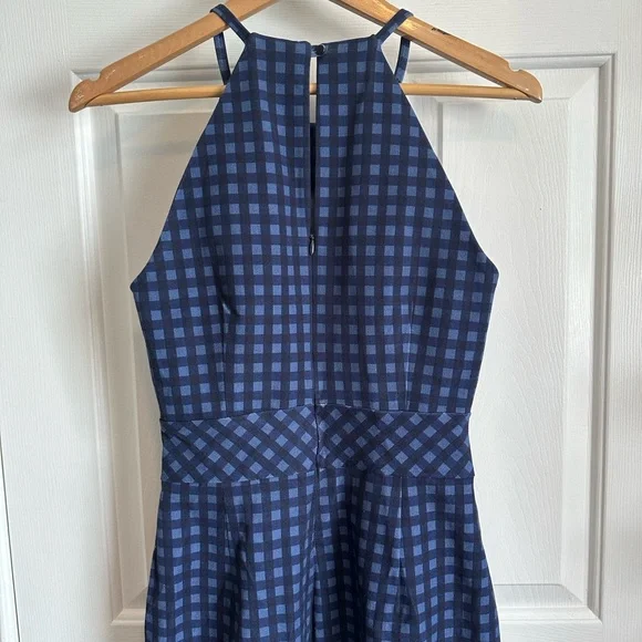 Banana Republic Navy Checkered Midi Dress - Picture 6 of 8